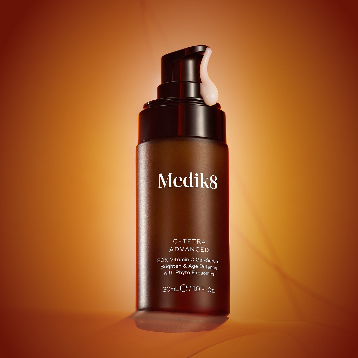 c-tetra advanced on an orange background with the serum coming out of the pump c-tetra advanced on an orange background with the serum coming out of the pump