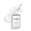 A purple glass dropper bottle of Bakuchiol Peptides serum, with its dropper removed. A swirl of the serum is shown, emphasising the product's texture.