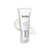 A tube of Eyelift Peptides stands upright, with a swatch of the product behind it.