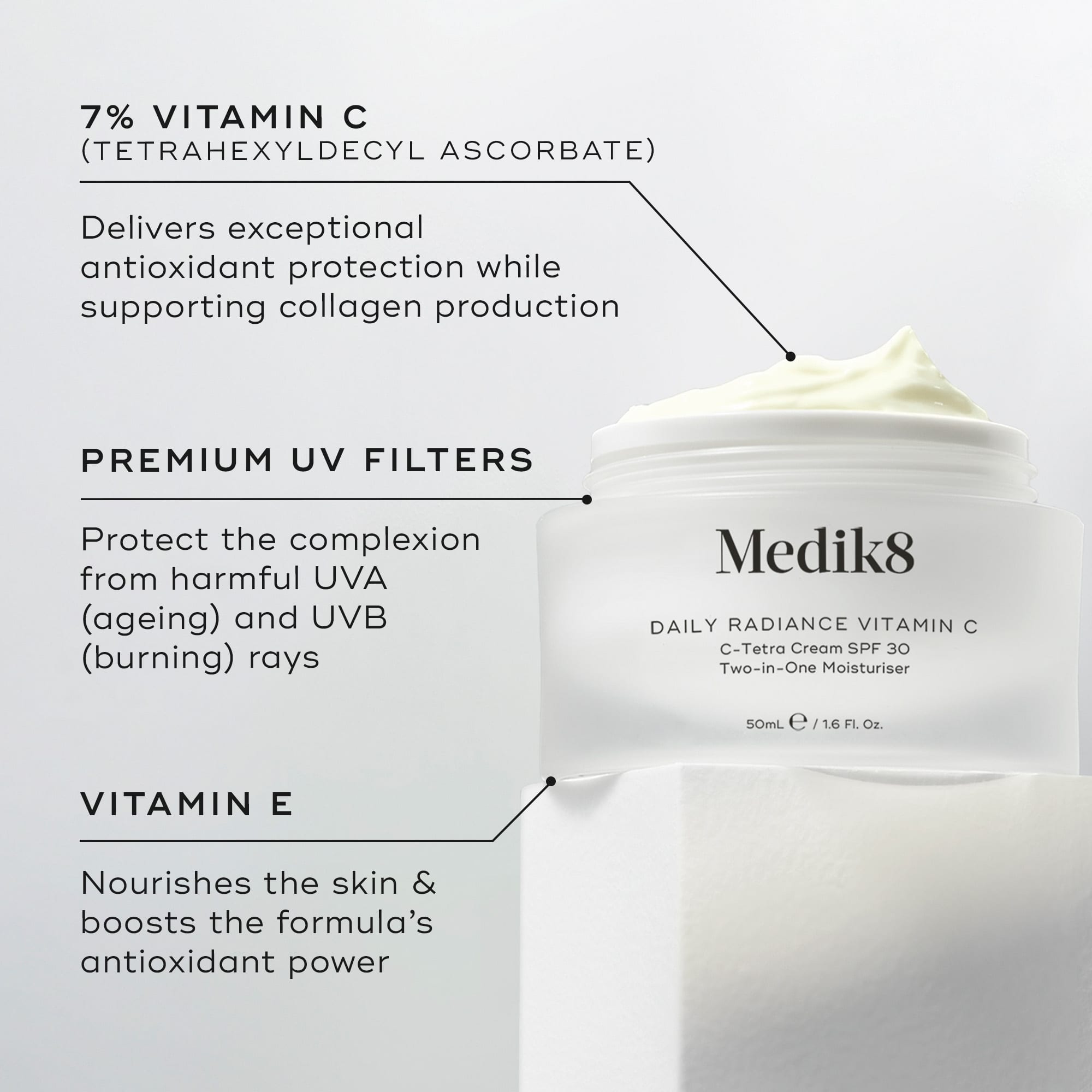 Travel Size Daily Radiance Vitamin C™ Face Cream with SPF 30 – Medik8