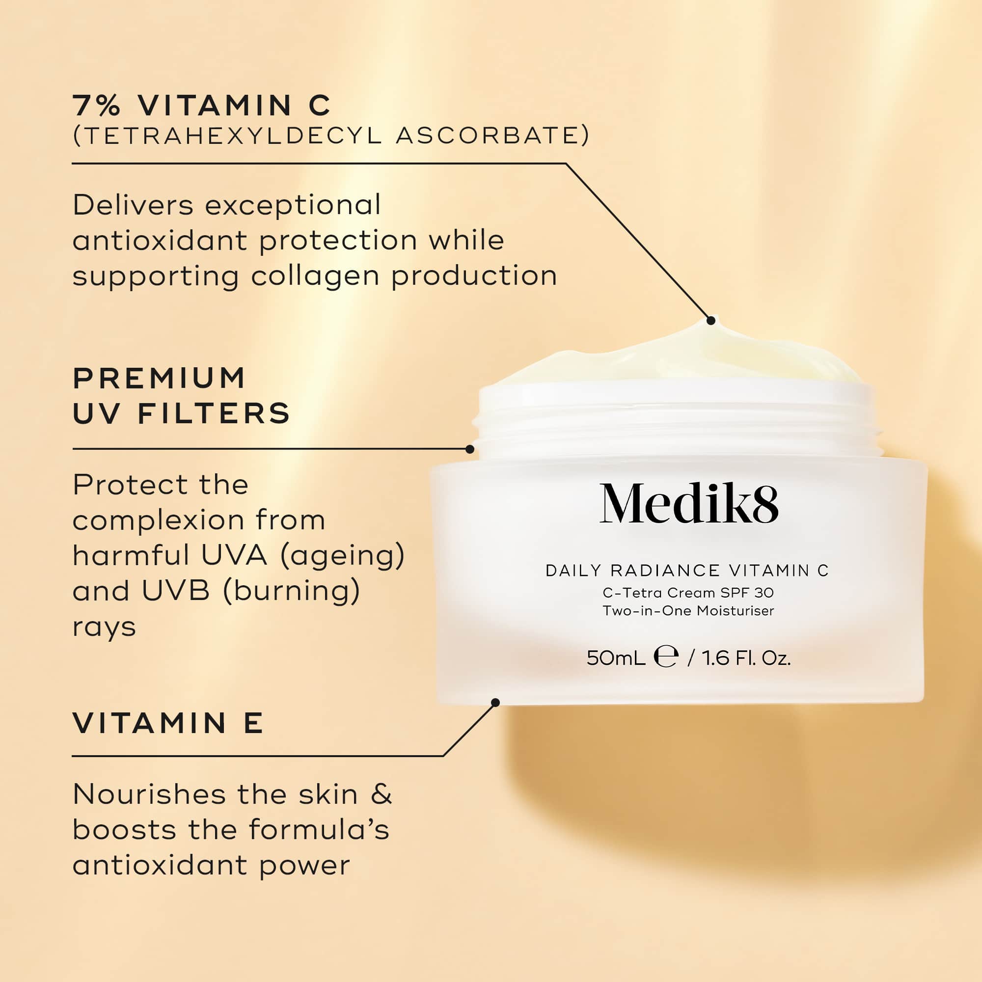 フェイスクリーム Medik8 Daily Radiance Vitamin C 50ml Daily Radiance Vitamin C™ (Travel Size) – Medik8